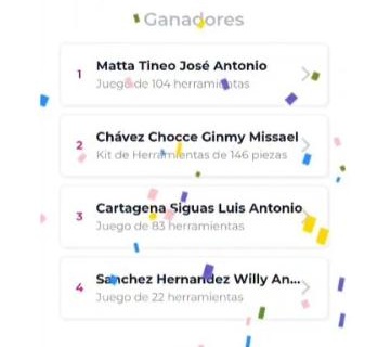 Ganadores del sorteo realizado, por el Día del Padre